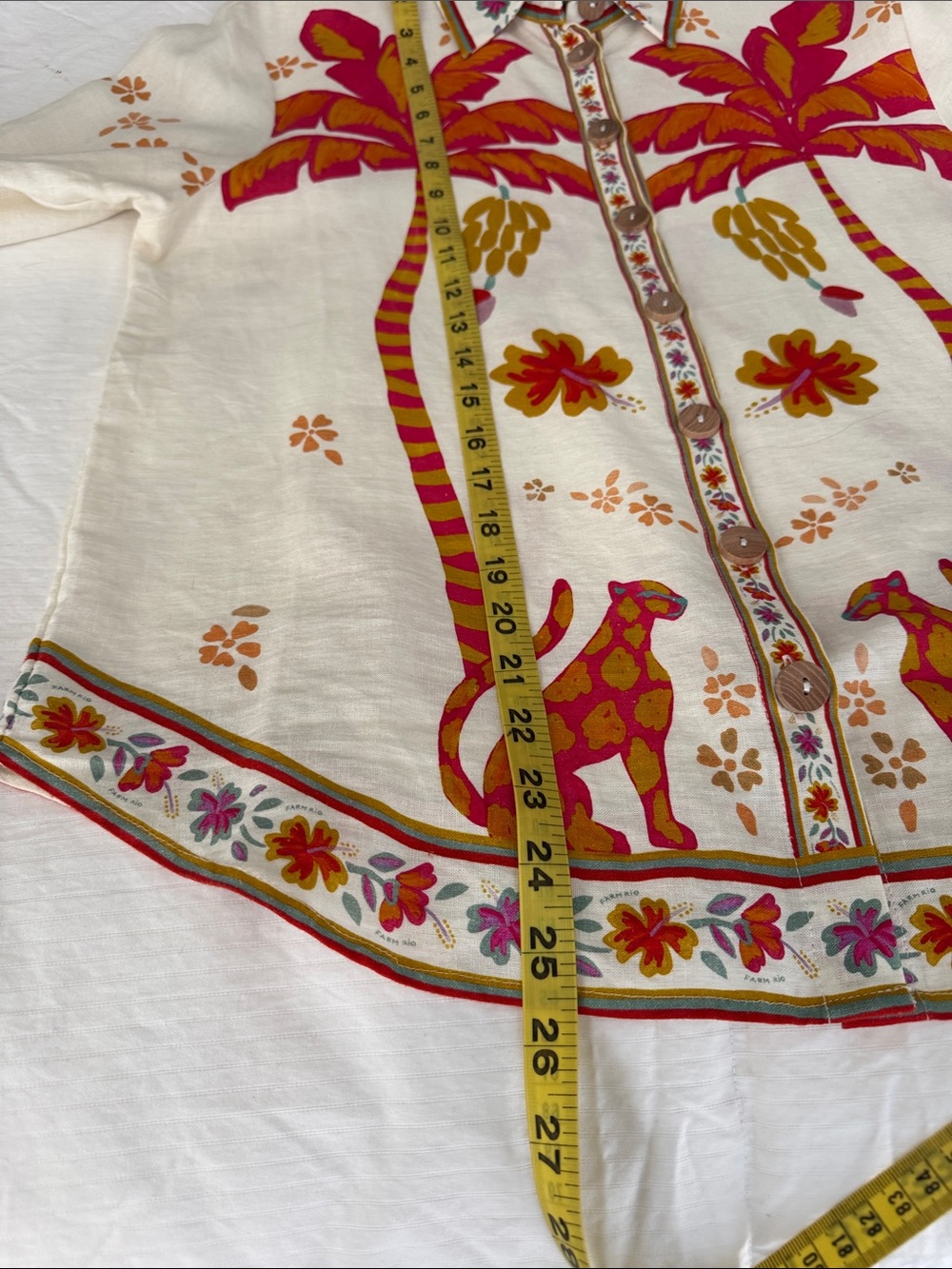 Farm Rio Tropical Life Button-front Linen Ramie Shirt - Picture 7 of 8